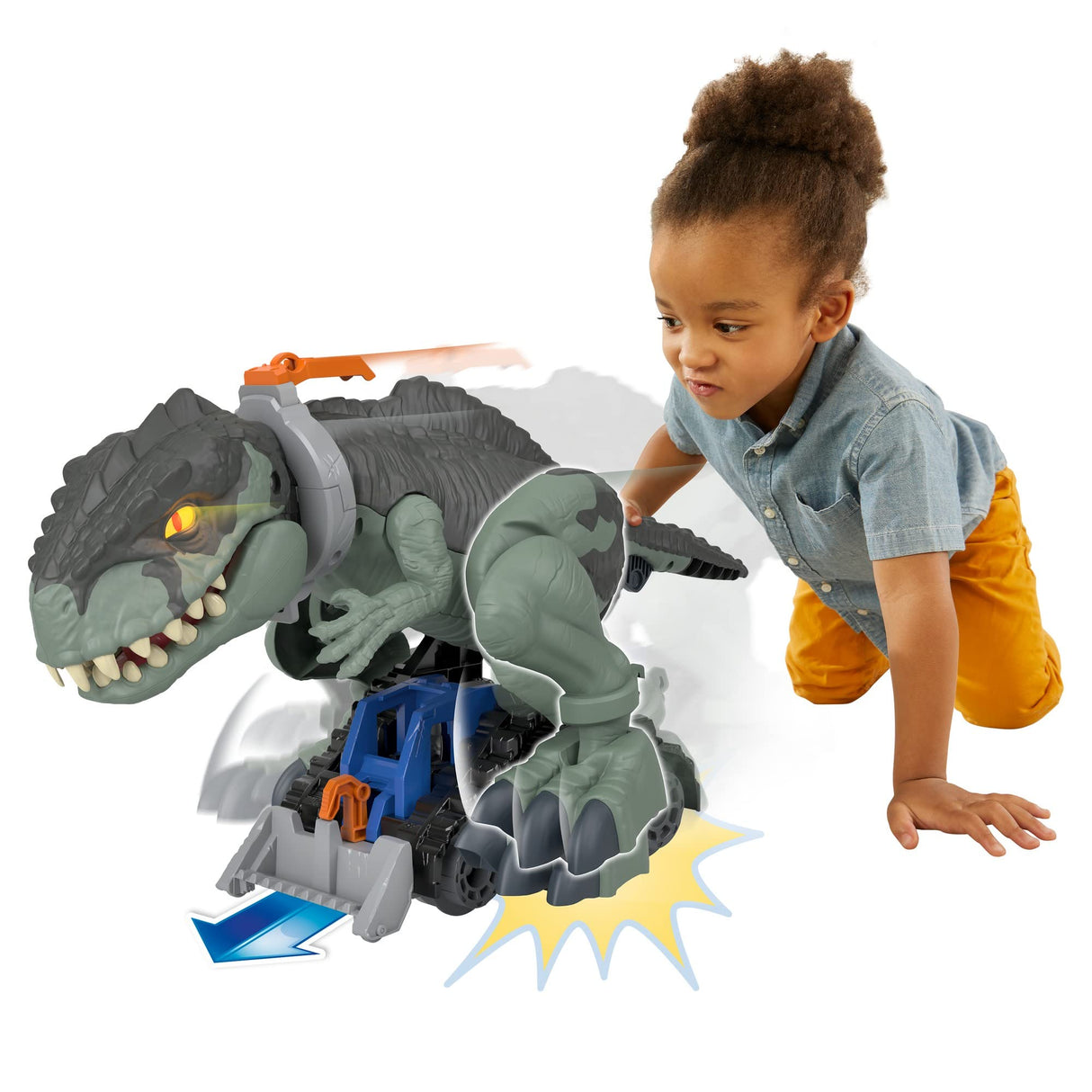 Fisher-Price Imaginext Jurassic World Dinosaurio desenjaulado, Figura Grande de Juguete articulada con Luces, Regalo para niños +3 años (Mattel GWT22)