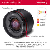 Samyang AF 12 mm F2.0 Fuji X - Enfoque automático Distancia focal fija ultra gran angular para Fujifilm X-Mount APS-C Fast para cámaras Fuji X Mount X-T4 T3 X-T30 X-T20 X-E4 XE3 X-Pro 3
