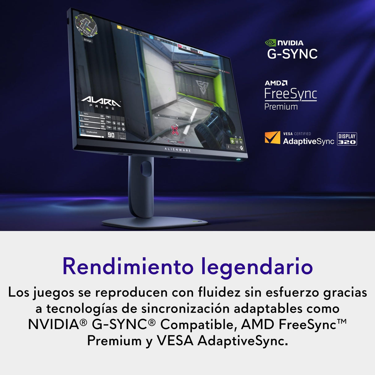 Alienware 25 Monitor Gaming - AW2525HM, Full HD (1920x1080), 320Hz, Fast IPS, 0.5ms, NVIDIA G-Sync Compatible, AMD FreeSync Premium, DisplayPort, 2 HDMI, 3 USB, 3 Años de Garantía