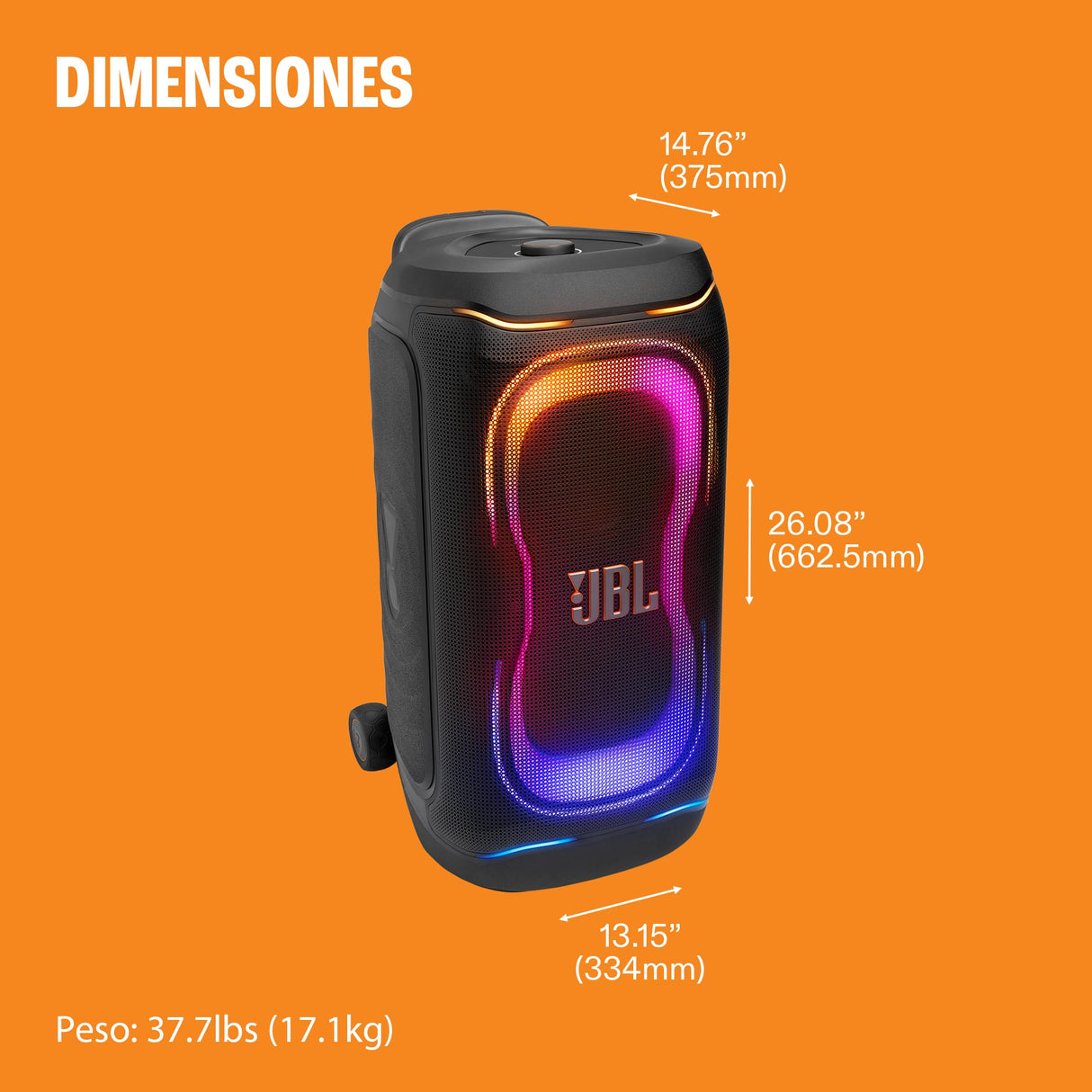 JBL PartyBox 330 Altavoz Portátil para Fiestas, Negro