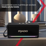 IRRADIO IR-M5 Classic, Altavoz portátil Potente, Doble Controlador de 50 mm, subwoofer pasivo, 20 W de Potencia. Sonido equilibrado, iluminación LED RGB, Grado de impermeabilización IPX7, función