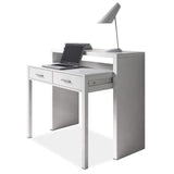 Habitdesign Mesa Escritorio Extensible, Mesa Estudio, Consola, Color Blanco Artik, Medidas: 98,5 cm (Largo) x 36-70 cm (Fondo) x 87,5 cm (Alto)
