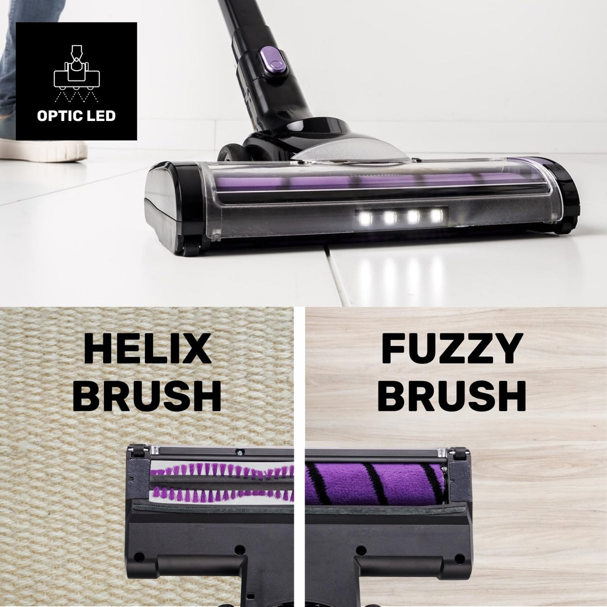 Taurus - Aspirador escoba HS-2900, 3-in-1: escoba eléctrica, de mano y vertical, Autonomía 50 min, Filtro EPA, Modo Eco y Turbo, Zapata con 2 cepillos intercambiables, Set accesorios, Negro