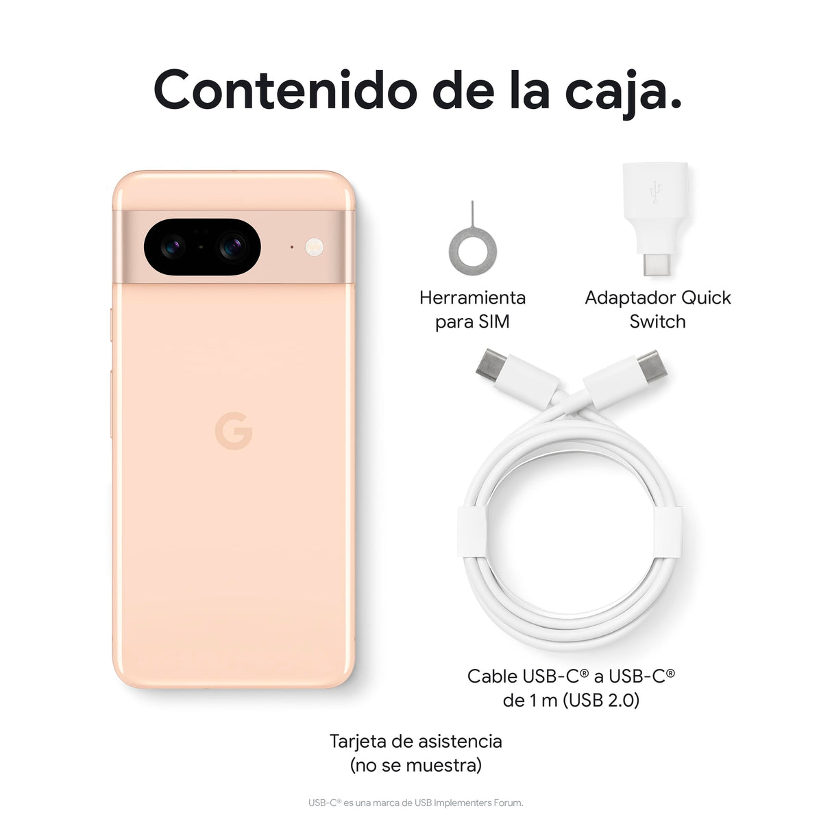 Google Pixel 8 - Smartphone Android libre con Cámara Pixel avanzada, batería con autonomía de 24 horas y potentes funciones de seguridad - Rosa, 256GB