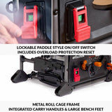 Evolution Power Tools R255TBL Sierra de mesa (Nueva generación Rage 5-S) Multi-Material Hoja de corte incluida Corta Madera Metal Plástico, Bisel 45˚, Ángulo de inglete +/- 60˚, 1650w