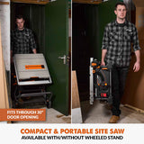 Evolution Power Tools R255TBL+ Sierra De Mesa (Próxima Generación Rage 5-S) Hoja De Corte Multimaterial Incluida Corta Madera Metal Plástico, Bisel 45˚, +/- 60˚ Ángulo De Inglete, 1800w