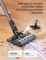 Proscenic P11 Mopping Aspiradora sin Cable y Fregona 2 en 1, 45kPa/550W/60Min Aspiradora Escoba Inalámbrico y Vertical con Batería Antienredos para Alfombras/Suelos Duros/Cortinas/Pelos de Mascotas