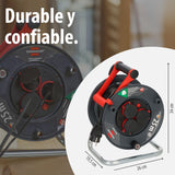 Brennenstuhl Enrollacables Garant V2 IP44 25m exterior (Made in Germany, 3 tomas de corriente con contacto de puesta a tierra, plástico especial)