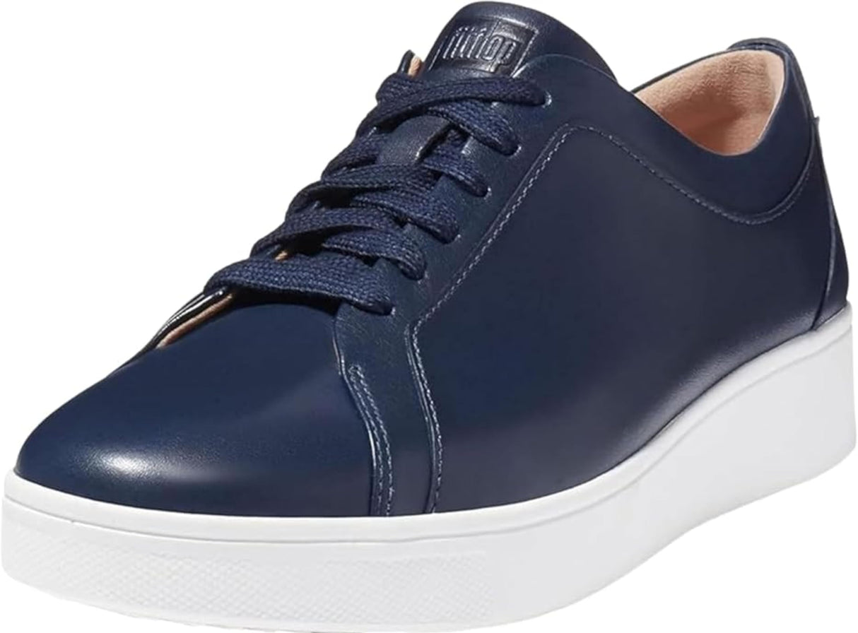 Fitflop Zapatillas de Tenis de Rally de Cuero Actualizado, Mujer, Midnight Navy, 37.5 EU