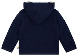 loud + proud Wollfleece mit Kapuze, Gots Zertifiziert Chaqueta de Forro Polar de Lana, Ultramarine, 134-140 Unisex niños