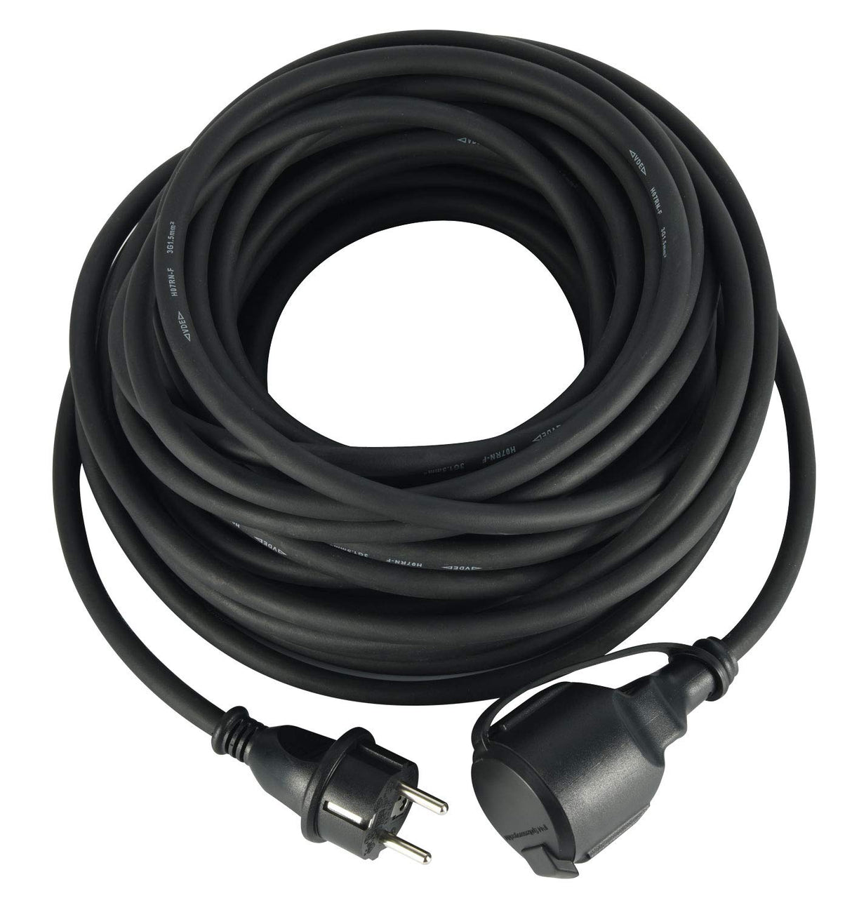 Electraline 01662 Cable alargador 30 M para Exteriores IP44, Adecuado para Construcción, Cable de Goma H07RN-F 3G1.5, Cable de extensión de tipo Schuko