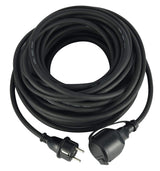 Electraline 01662 Cable alargador 30 M para Exteriores IP44, Adecuado para Construcción, Cable de Goma H07RN-F 3G1.5, Cable de extensión de tipo Schuko