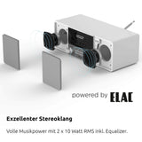 TechniSat DIGITRADIO 3 - Sistema Compacto de Radio Estéreo Dab (Dab+, FM, Reproductor de CD, Bluetooth, USB, Conexión para Auriculares, Entrada AUX, Radio Reloj Despertador, Pantalla OLED) Blanco