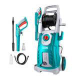 TOTAL – Hidrolimpiadora a Presión - 160 Bar, 6,7l/min y 2500 W - Auto Parada - Incluye: Pistola Pulverizadora y Botella para Detergente - Azul