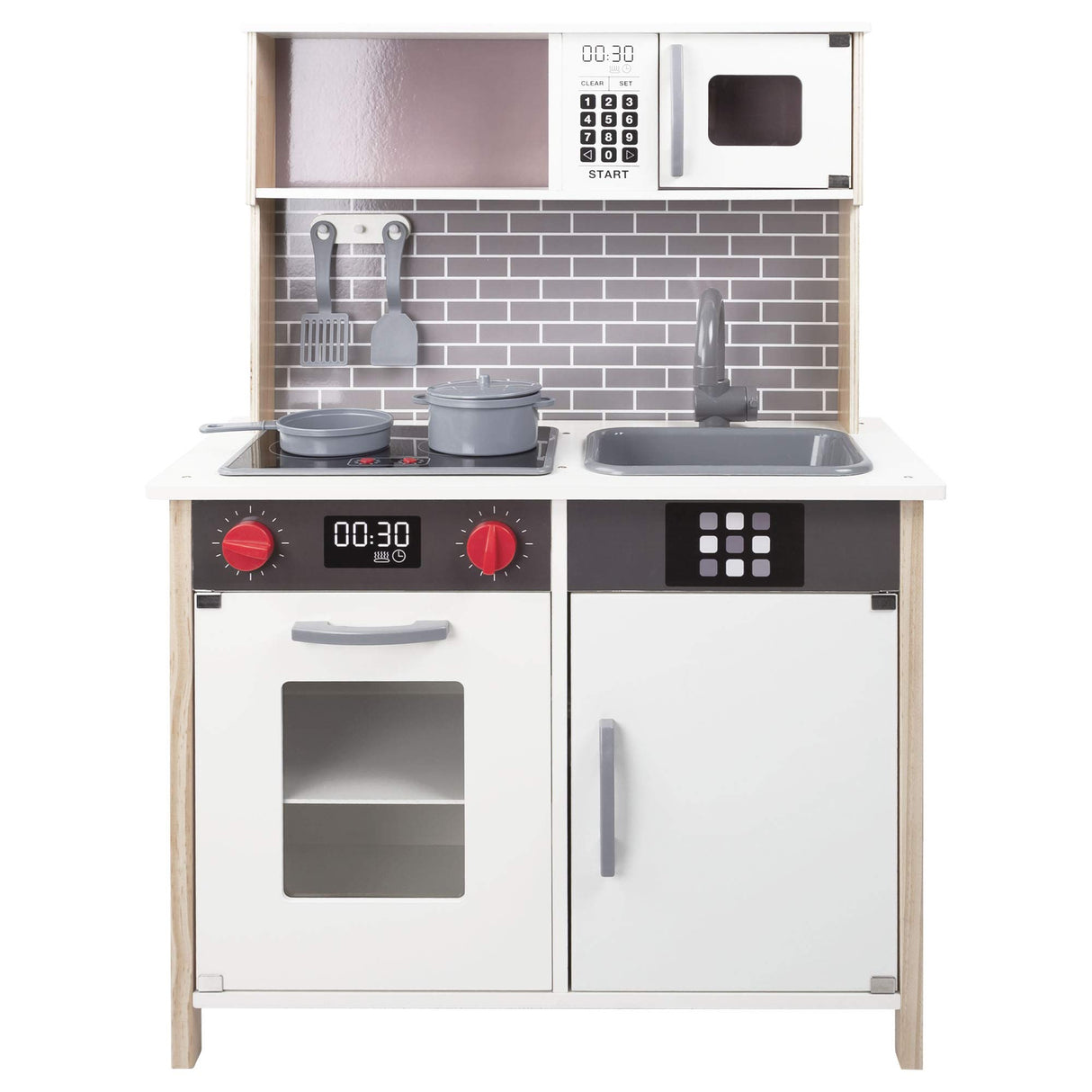 WOOMAX Cocina Juguete de Madera con luz y Sonidos, con Accesorios y Utensilios de Cocina, para niños Desde 3 años (49026)
