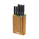 Joseph Joseph Elevate Knives - Set de 5 Cuchillos con Portacuchillos de Bambú - Multicolor
