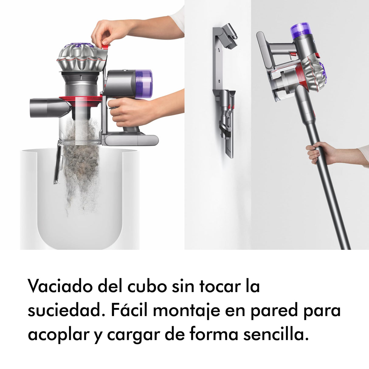 Dyson V8 Advanced™ Aspiradora sin Cable – 130 AW, 40 min de autonomía, Cepillo Motorbar con tecnología antienredos, Accesorio multifunción rinconera, Puerto de Carga, Plata/Níquel