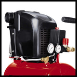 Einhell Compresor con cable - TE-AC 230/24/8. 1500 W, máx. 8 bar, depósito: 24 l, lubricación: aceite, antivibración, válvula de retención, tornillo de vaciado, 2 manómetros