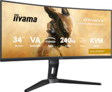iiyama G-Master Monitor GCB3486WQSCP-B1 34" UltraWide QHD 240Hz HDR400 FreeSync Premium Curvo USB-C
