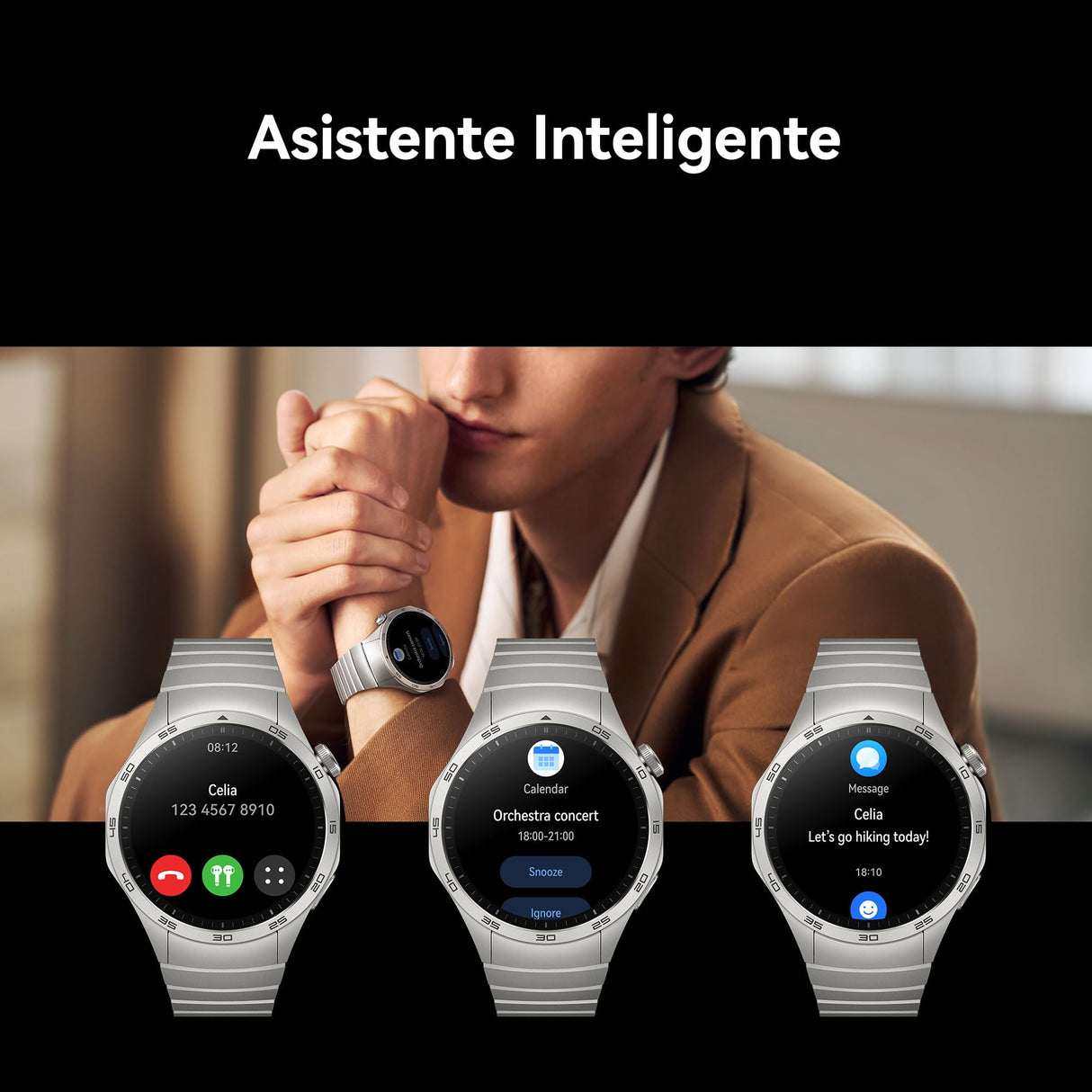 HUAWEI Watch GT 4 46mm Smartwatch, hasta 2 semanas de batería, iOS & Android, gestión de calorías, Seguimiento Profesional de la Salud, SpO2, GPS, versión española, Negro