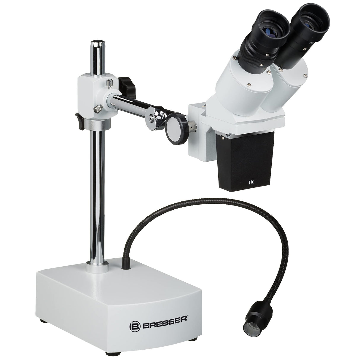 Bresser Biorit ICD-CS - Microscopio estéreo (5 x -20x, 3 Lentes Intercambiables, LED y Distancia de Trabajo de 230 mm)