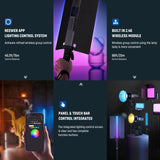 NEEWER RGB2 - Varita Luminosa LED RGB + Barndoor de Metal, Mango, Control de Barra táctil/App/2.4G, portátil magnética Recargable, Tubo para vídeo/Foto Regulable, 2500K-10000K CRI98+ 18 escenas