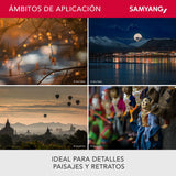 Samyang F1112210101 - Objetivo fotográfico DSLR para Fuji X (Distancia Focal Fija 135mm, Apertura f/2-22 ED UMC, diámetro Filtro: 77mm), Negro