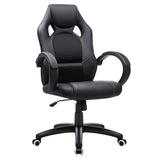 SONGMICS Racing Silla de Escritorio de Oficina Ergonómica Regulable con Ruedas, OBG56B, Negro, 776732