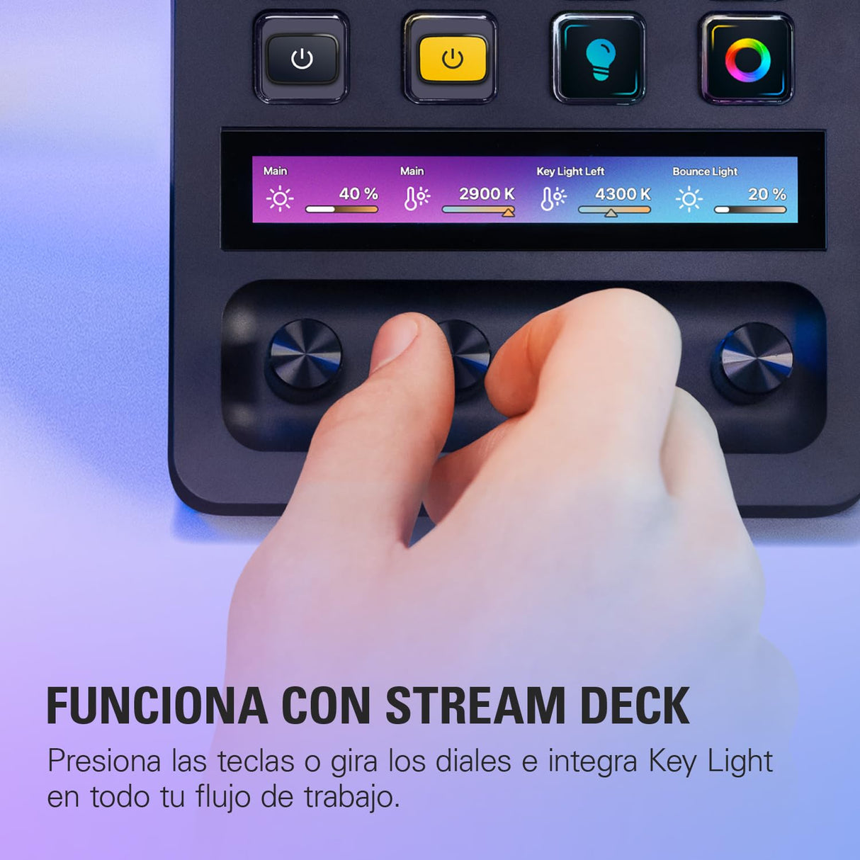 Elgato Key Light - Luz profesional de estudio de 2800 lúmenes, con soporte de escritorio para streaming, grabación y videoconferencia, temperatura y brillo ajustables con app en Mac, PC, iOS, Android