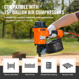 VEVOR Clavadora de Bobinas para Revestimiento MCN70, 45 a 70 mm de 15 Grados, Clavadora de Bobinas de Aire de 70-120 PSI para Palés, Cajas, Marcos, Revestimientos y Cercas, 340 x 320 x 130 mm