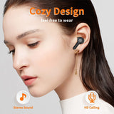 ASDRTB Auriculares inalámbricos Auriculares Auriculares de reducción de Ruido estéreo de Alta fidelidad, con micrófono, Tiempo de reproducción 48h, Pantalla LED Doble, Carrera Impermeable ip7