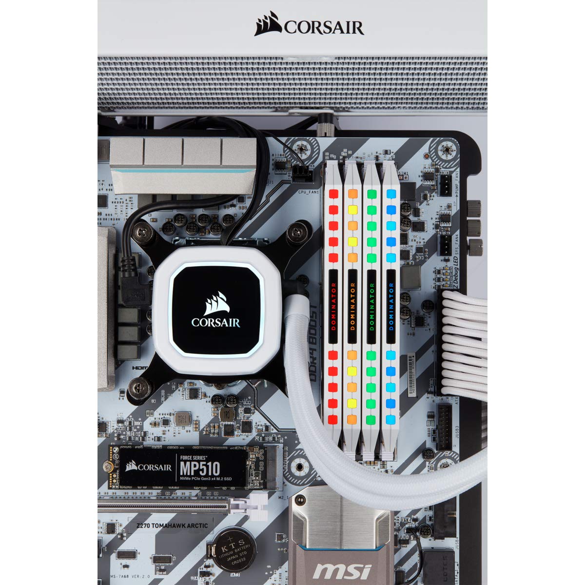 Corsair Dominator Platinum RGB 32 GB DDR4 3200MHz C16, AMD Optimizado LED RGB Memoria de Sobremesa Rendimiento de Alta, Respuesta Ajustados, 12 Direccionables CAPELLIX Leds RGB, 4 x 8 GB, Blanco