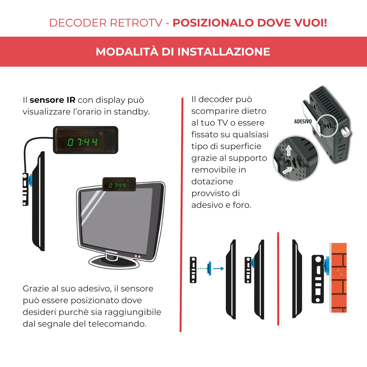 DIGIQUEST Decodificador Tivùsat Retrotv Microsat |Mediaplayer, Mando a Distancia 2 en 1 y tivùsat Smartcard incluidos | De Color Negro