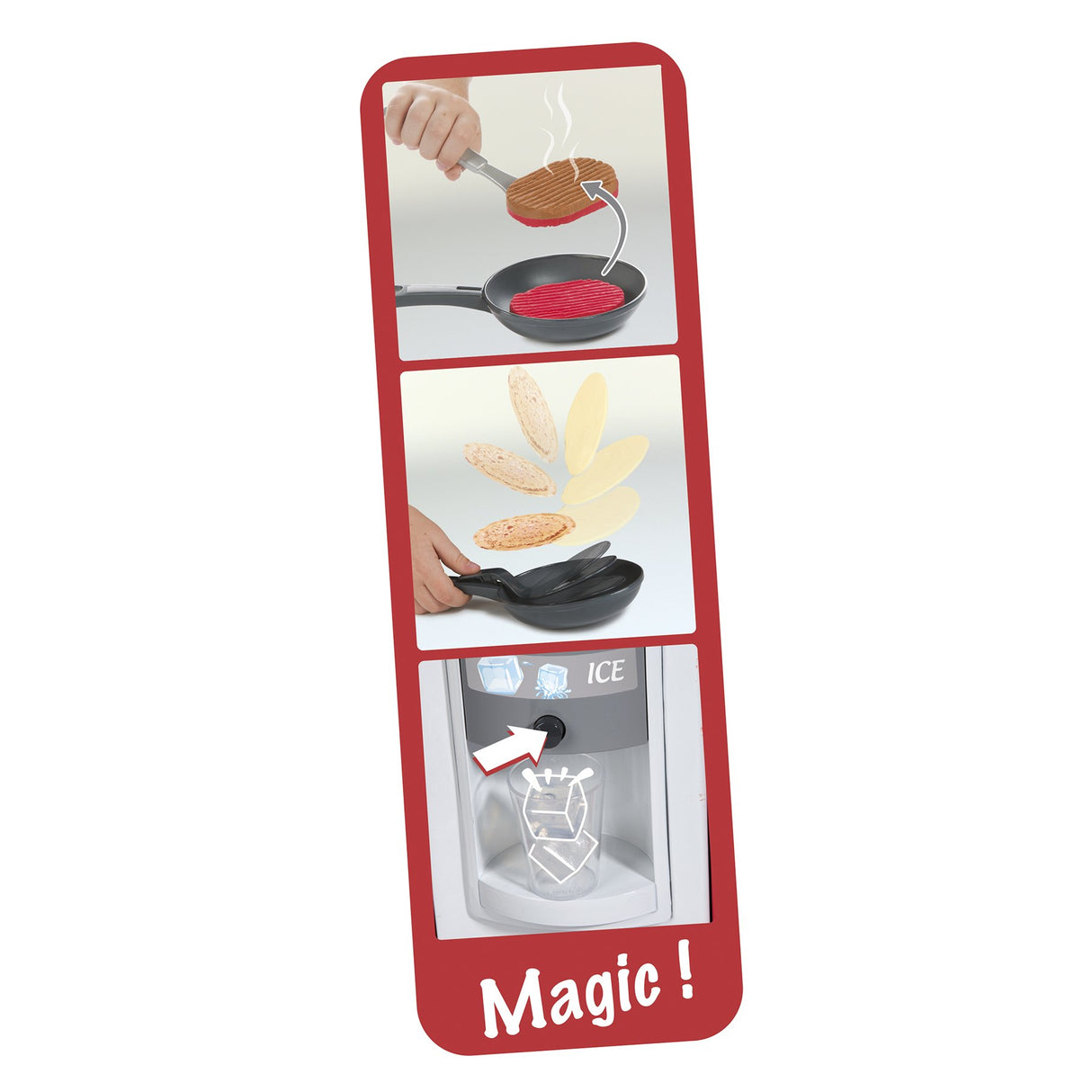 SMOBY- Kitchen Studio XXL Bubble con 38 accesorios, simula el efecto del agua hirviendo, refrigerador, horno, lavavajillas, dispensador de hielo, cafetera, 7600311025