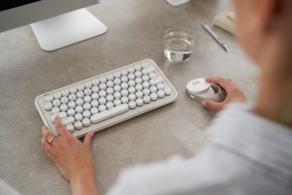 Rapoo Ralemo Pre 5 clavier USB + Bluetooth Allemand Blanc