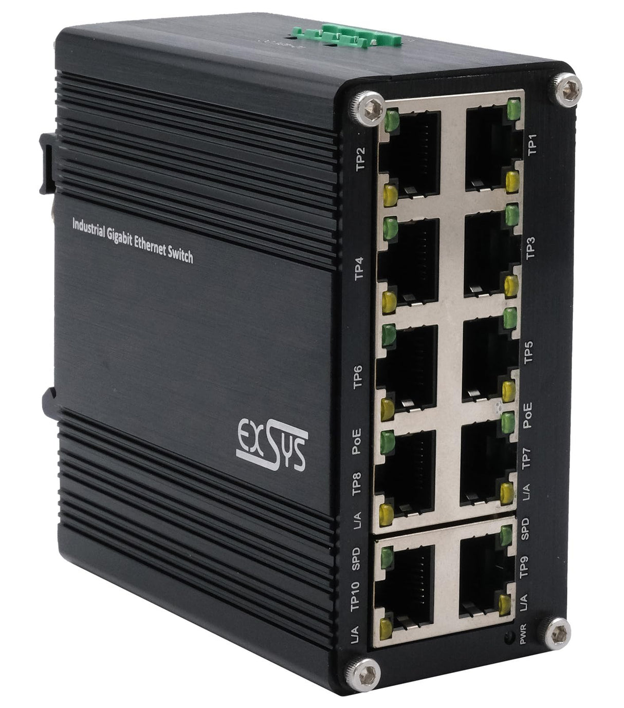 EXSYS EX-62025PoE - Conmutador PoE Industrial (10 Puertos, Mini no administrado)