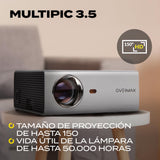 OVERMAX Proyector Multipic 3.5 Full HD LED proyector WiFi Proyector Home Cinema Proyector Incorporado Youtube Altavoz con subwoofer HDMI USB D-Sub Mando a Distancia tamaño Compacto