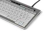 Bakker Elkhuizen S-Board 840 Design Teclado inglés USB Plata y Blanco, Plata y Blanco