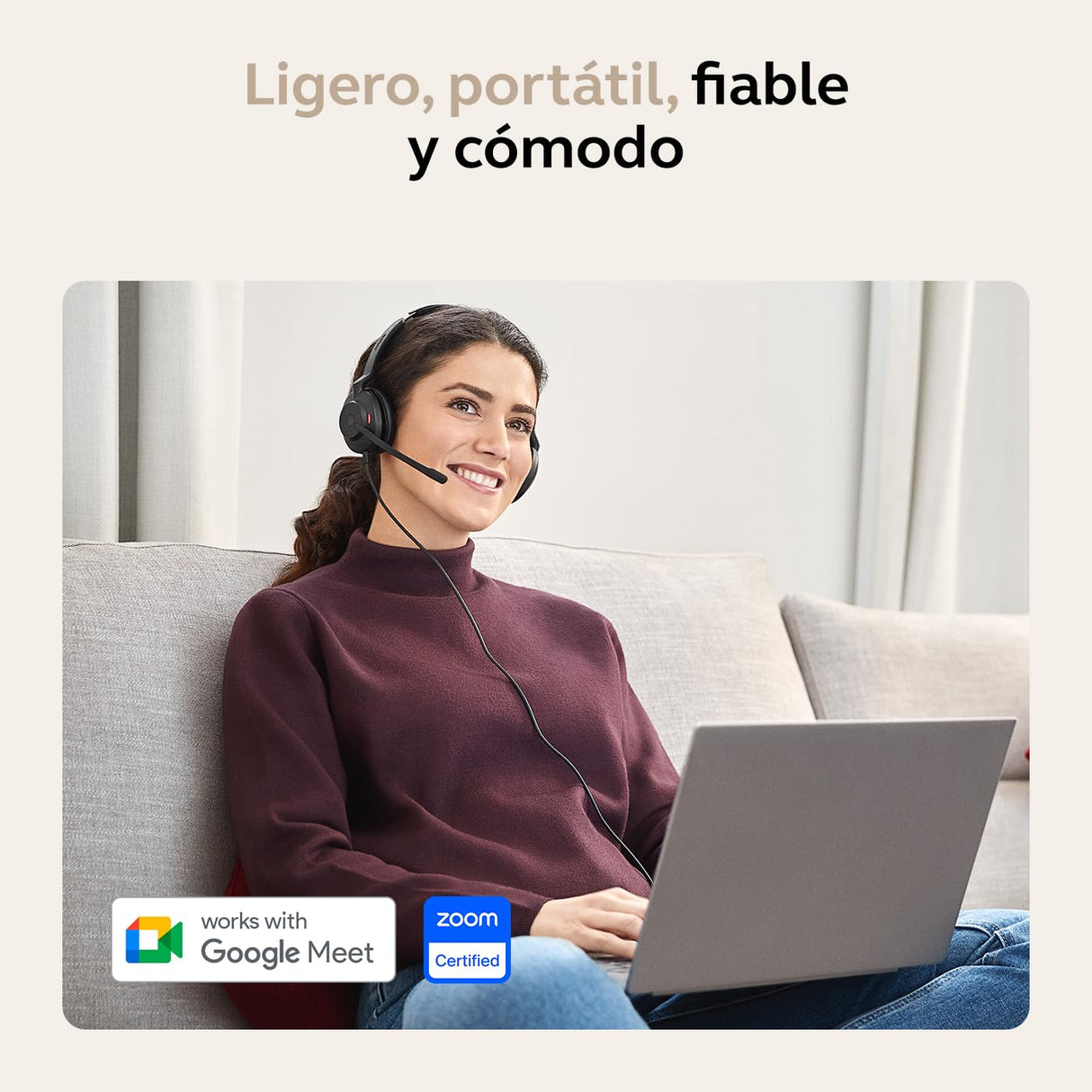 Jabra Evolve2 30 SE Auriculares Estéreo con Cancelación de Ruido, Cable USB-A y Tecnología de Llamada de 2 Micrófonos - para Plataformas de Comunicaciones Unificadas como Zoom y Google Meet - Negro