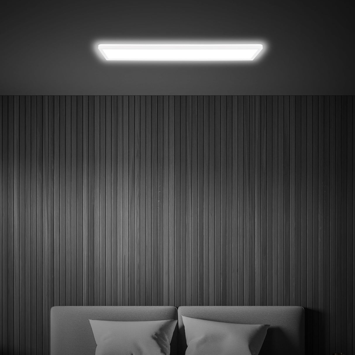 BRILONER - Plafón LED, Panel LED, Ultra Plano, Efecto Retroiluminación, Luz Blanca Neutra, 36W, 4800 Lúm, Luces Habitacion, Rectangular, Cocina, Luz, 98x20 cm, Blanco