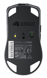 Glorious Gaming Model O 2 PRO Ratón gaming inalámbrico - 2,4 GHz 1 ms de retardo, 100M clics, 57 g ultraligero, gran batería, sensor PPP 26K, RGB, ambidiestro, 6 botones, deslizadores de PTFE - Negro