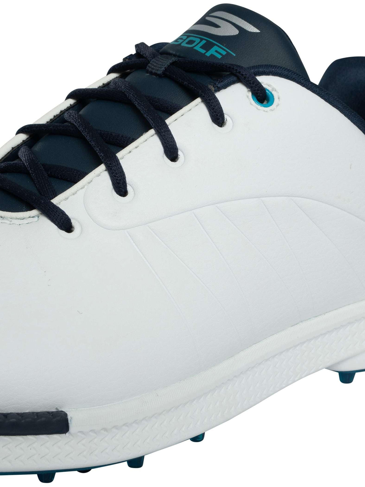 Skechers Hombre Entrenadores De Ritmo Go Golf, White/Navy/Blue, 43 EU