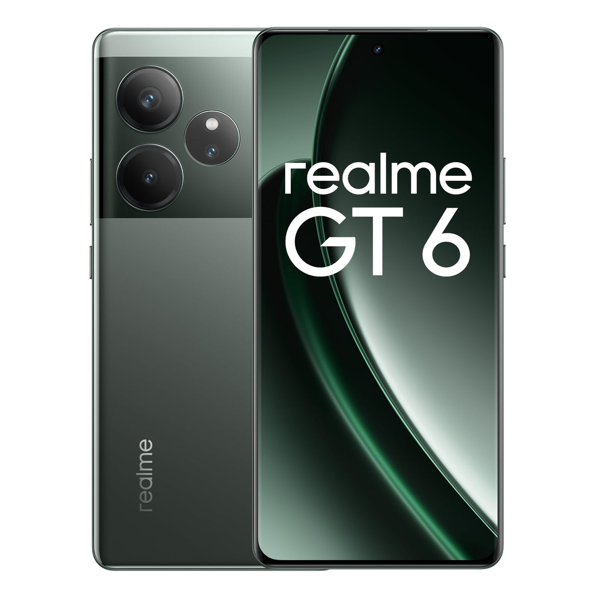 realme GT 6 5G Teléfono Móvil 16+512 GB,Procesador Snapdragon® 8s de 3.ªgeneración,Pantalla ultrabrillante de 6000 nits,Cámara Sony LYT-808 con OIS,Carga SUPERVOOC de 120 W,Verde, sin Adaptador
