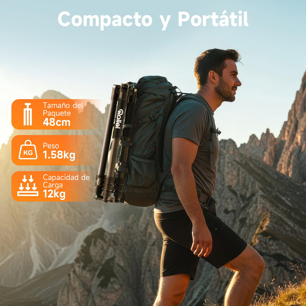 Rollei C6i Tripode Camara Nergo, 172cm Tripode Carbono Fotografia de Viaje Portátil con Cabezal Esférico de 360° Camera Tripod para Sony Canon Nikon Trípode Móvil con Soporte para Teléfono