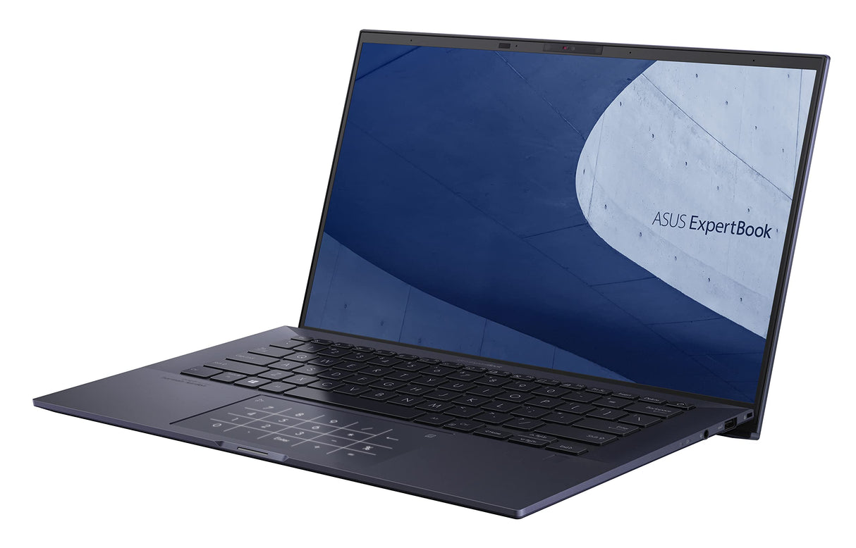 ASUS ExpertBook B9 B9400CBA-KC0681X - Ordenador Portátil 14" Full HD (Intel Core i7-1255U, 16GB RAM, 512GB SSD, Iris Xe Graphics, Windows 11 Pro) Negro Estrella - Teclado QWERTY español