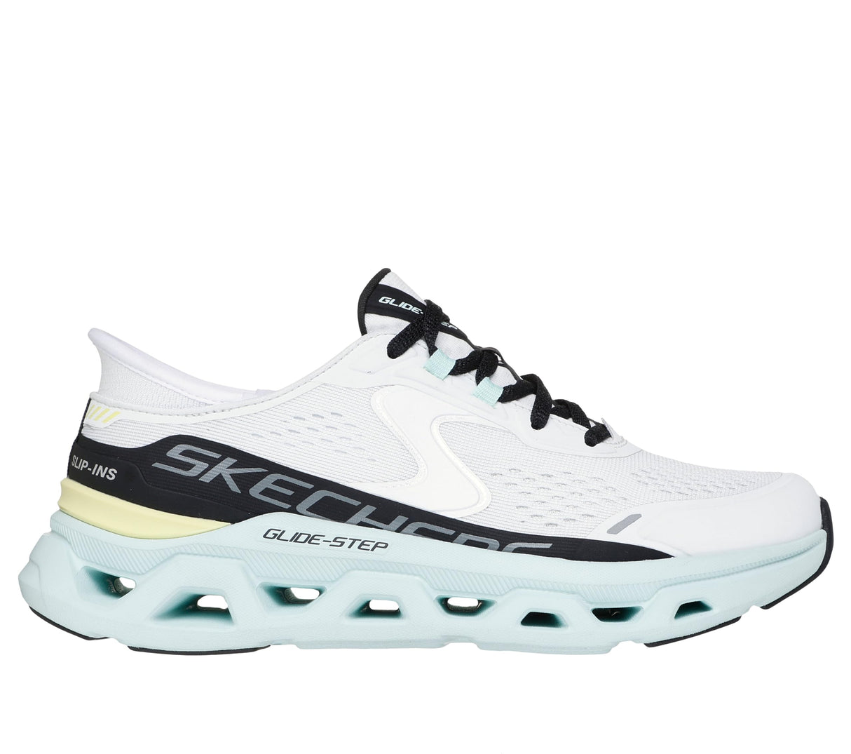 Skechers Glide-Step Altus, Zapatillas Mujer, White Synthetic/Mesh/Multi Trim, 37 EU