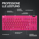 Logitech G Pro X TKL Lightspeed, Teclado inalámbrico para Gaming - Magenta - DEU - Tactile