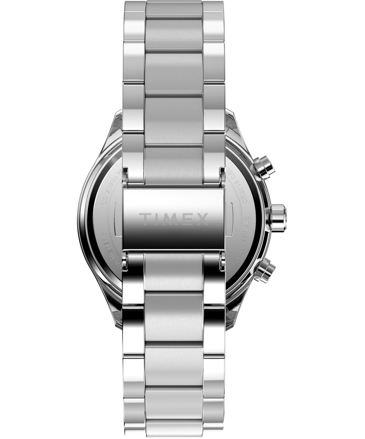 Timex Trend Reloj para Mujer, Pulsera de aleación Plateada, Esfera Azul, Caja Plateada, 38 mm, TW2Y28200