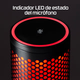 HyperX Quadcast 2 - Micrófono USB para gaming, streaming, podcast, cuatro patrones polares, controles, LED, antivibración, para PC, PS4, PS5 y Mac, Negro y Rojo