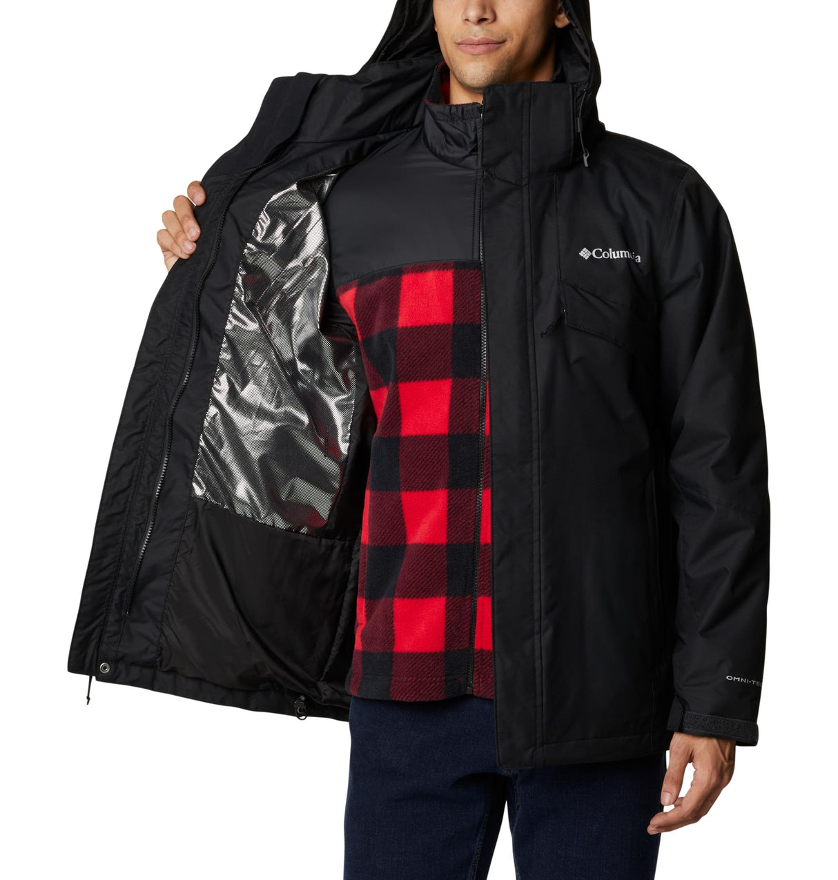 Columbia Bugaboo Fleece Interchange Jacket, Chaqueta De Invierno 3 En 1 para Hombre, Black, Talla L